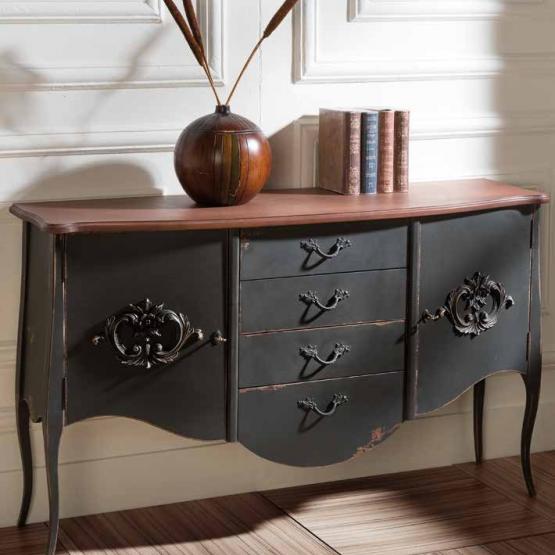 Aparador estilo isabelino en negro y madera | Bohemian and chic